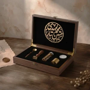 پک لوکس مهروموم با چراغ الکلی و طلاکوب